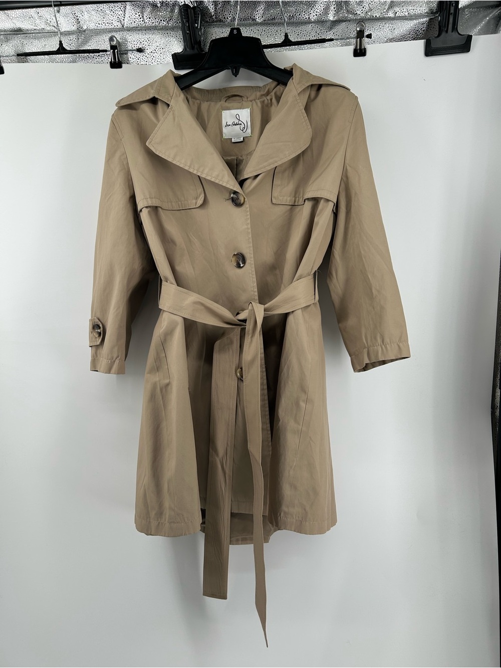 Sam Edelman Women’s XL Tan Belted Trench Coat Classic Khaki Jacket